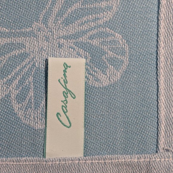 Luxurious Thick European Tea/Guest Towels Cotton Portugal Set 2 Pale Blue Floral - Picture 3 of 6